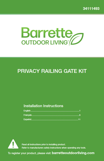 Barrette Gate Installation Guide 