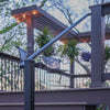 Deck Stairs showing a round single handrail known as a continuous handrail between rail posts