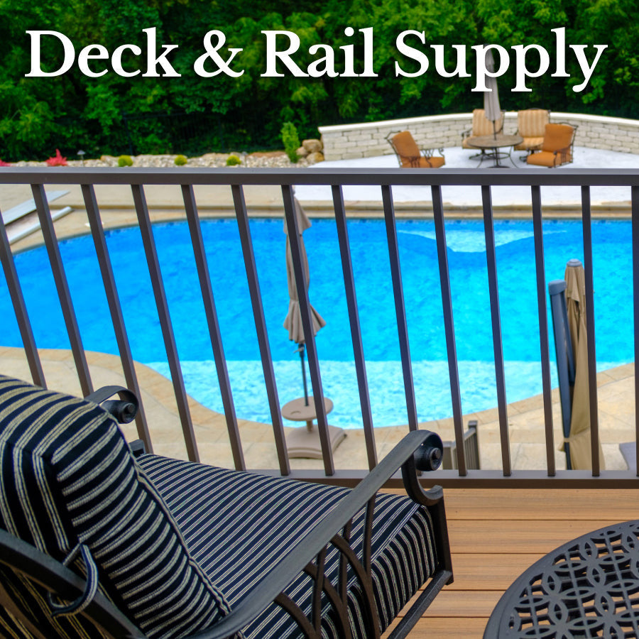 Pool View Deck Railing Gardrail can be made from All Aluminum posts and rail kits with vertical balusters! A great look, and nothing to stain!