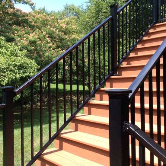 DekPro PRestige Stair Railing Kits With Tall 44" posts and Accents caps By Fortress