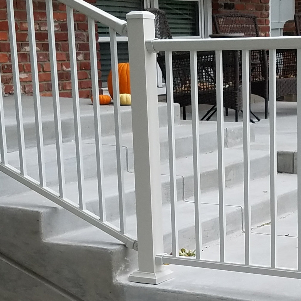 DekPro Prestige Dream White 44" Post, Face Mount Post Stair Rail