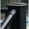 Stair Mount Bracket Kit top side top rail with bracket cover attaching to a 37" x 4" x 4" Post kit with lighted cap in Black Fine Texture
