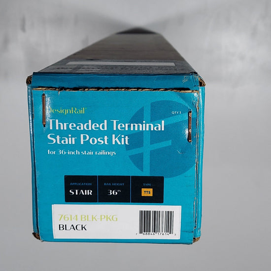 36" Treaded Terminal Stair TTS Feeney DesingRail Kits 7614 Stair Termination post kit