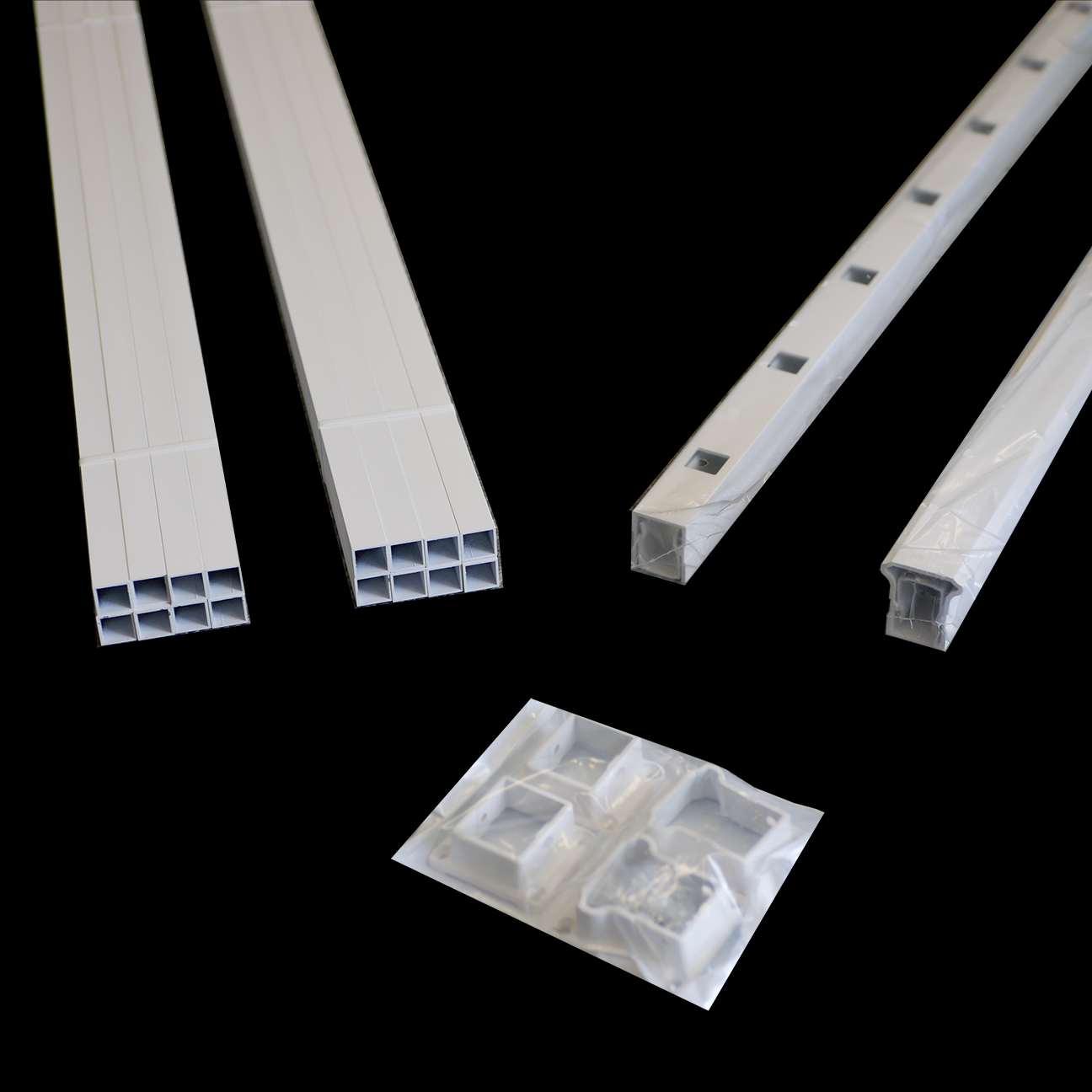 6 foot advantage white aluminum railing kit has balusters, rails, and brackets