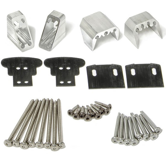 Stair rail cut kit bracket set for additional rail going down or up stairs in matte black 
