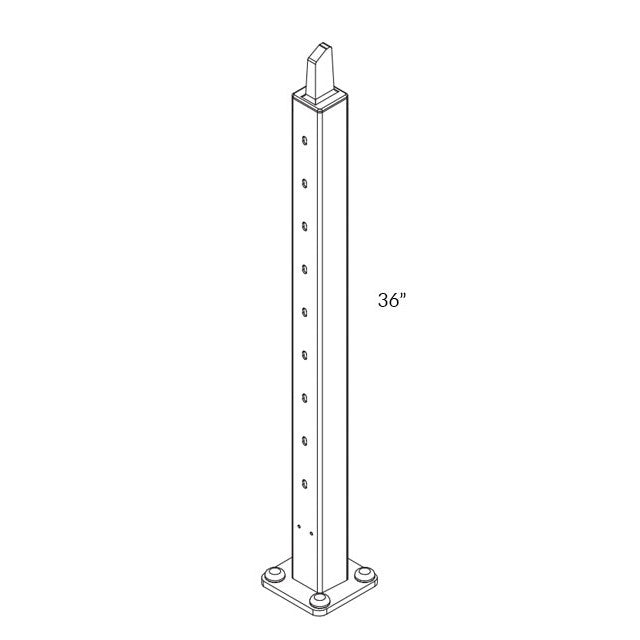 Stair intermediate post kit with top mount rail bracket for over the post rail designrail kits 36" stair
