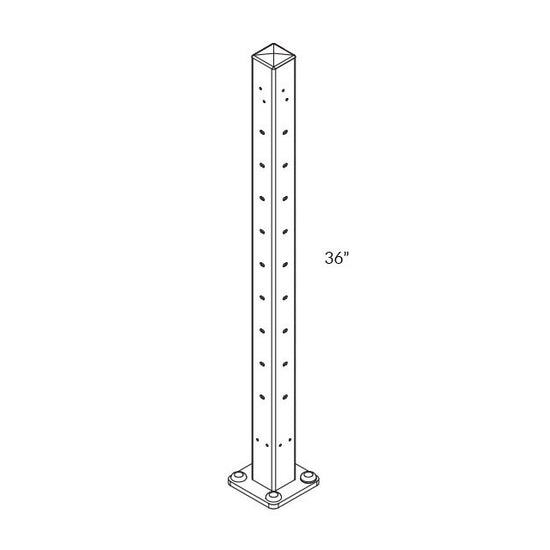 Single Corner Post Kit 36" Level Railing