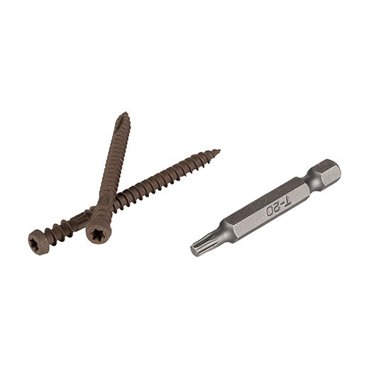 Toploc Walnut deck screw matches Brown Oak, Rustic Elm®, Mocha, Dark Roast®, Dark Cocoa